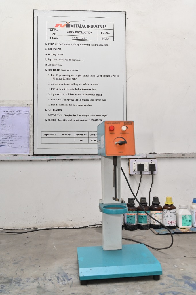 Sand Washer evaluating clay content in moulding sand